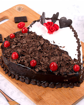 Heart-Shaped Black Forest Cake