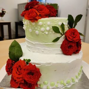 flower decorated cake