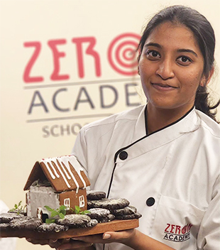 Student Showing Cake